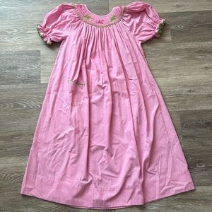 Girls Pink and Green Smock Dreas size 6x